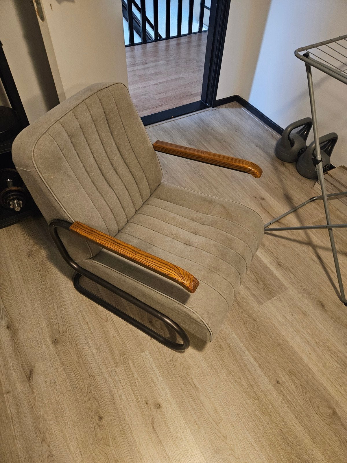 fauteuil, Ophalen, Gebruikt, Beige, Retro