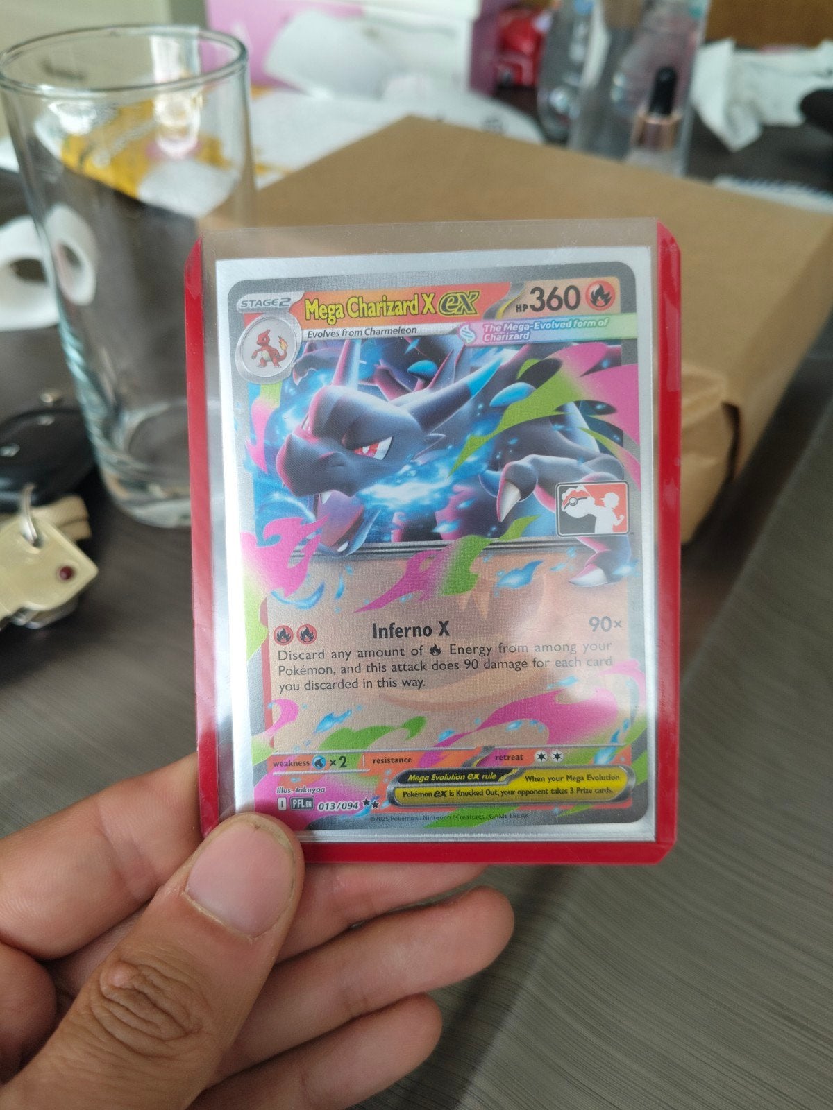 Mega Charizard X EX PFL Pokémon Kaart - Zeldzaam, Hobby en Vrije tijd, Verzamelkaartspellen | Pokémon, Ophalen of Verzenden, Zo goed als nieuw