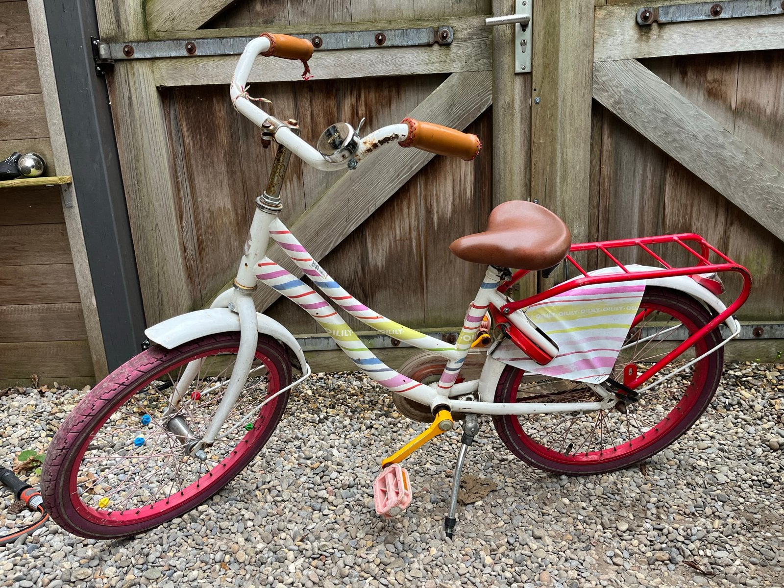 Oilily kinderfiets 20 inch met vrolijke kleuren, Ophalen, Gebruikt, Terugtraprem, 20 inch of meer