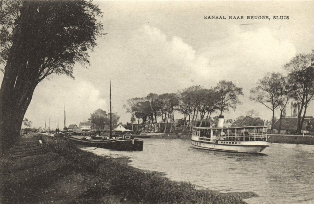 Kanaal naar Brugge, Sluis - schepen - ongelopen, Verzenden, 1920 tot 1940, Ongelopen, Zeeland