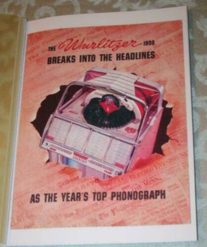 Mooie repro brochure van de wurlitzer 1800, Ophalen of Verzenden, 1950 tot 1960, Seeburg