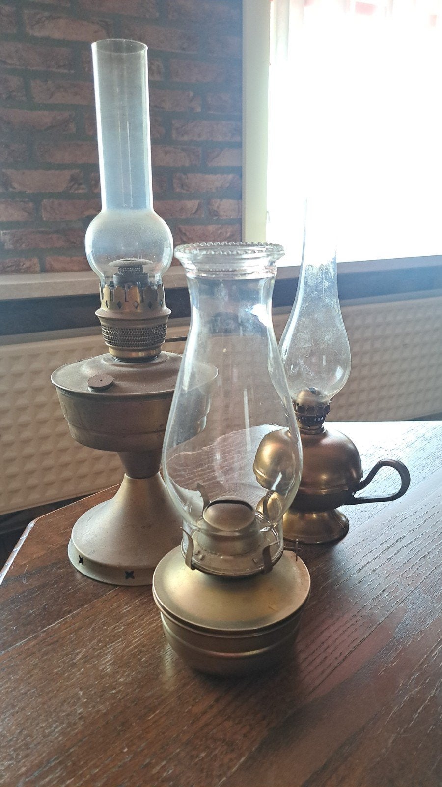 Antieke olielampen - set van 3, Ophalen of Verzenden