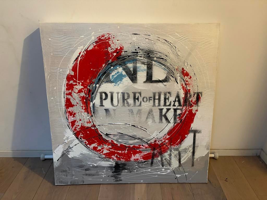 2 Schilderijen: De Nachtwacht & Modern Abstract, Ophalen