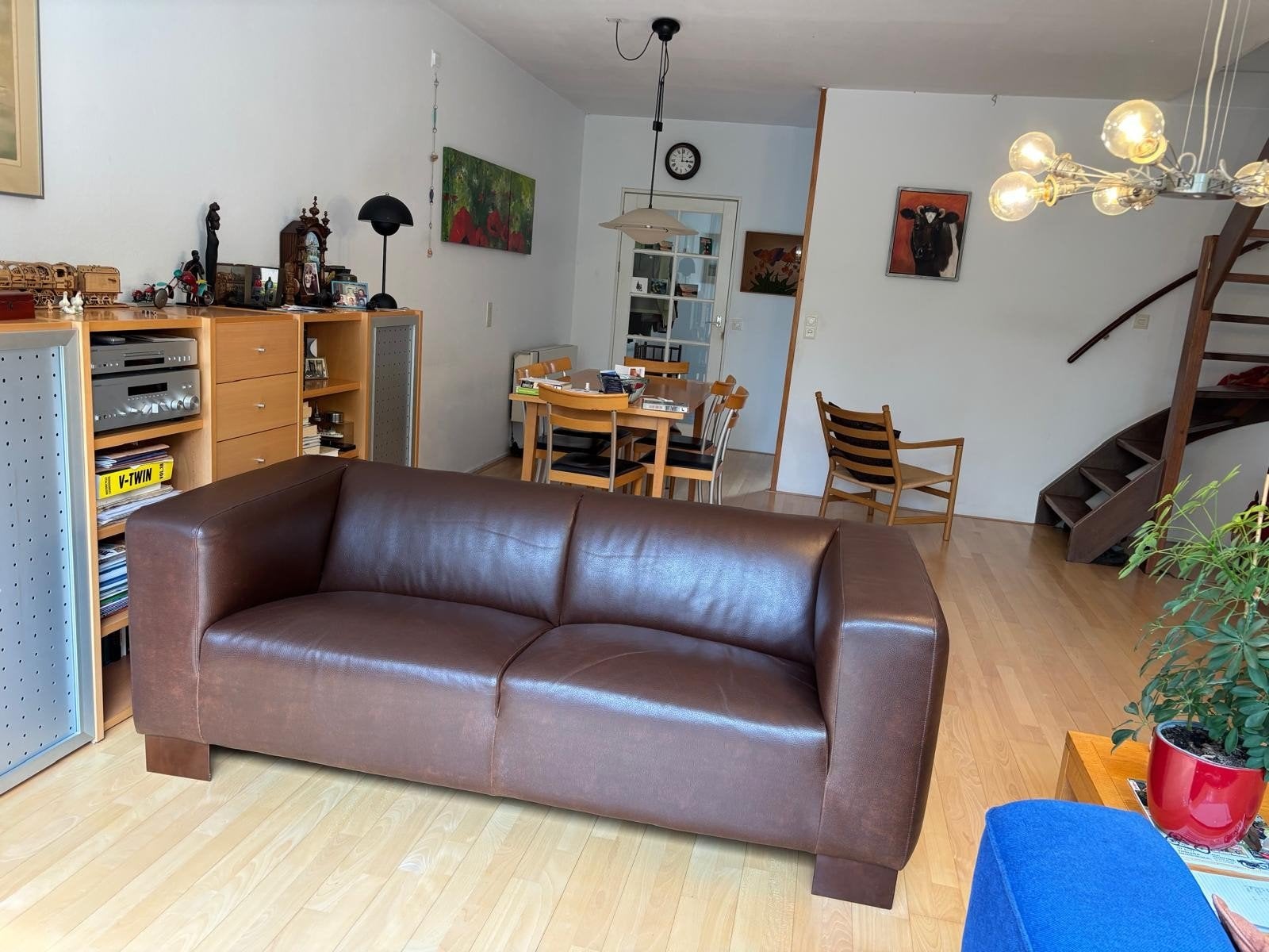 Leren tweezitsbank Linteloo - 190x70x86 cm, Ophalen, Gebruikt, 150 tot 200 cm, Tweepersoons