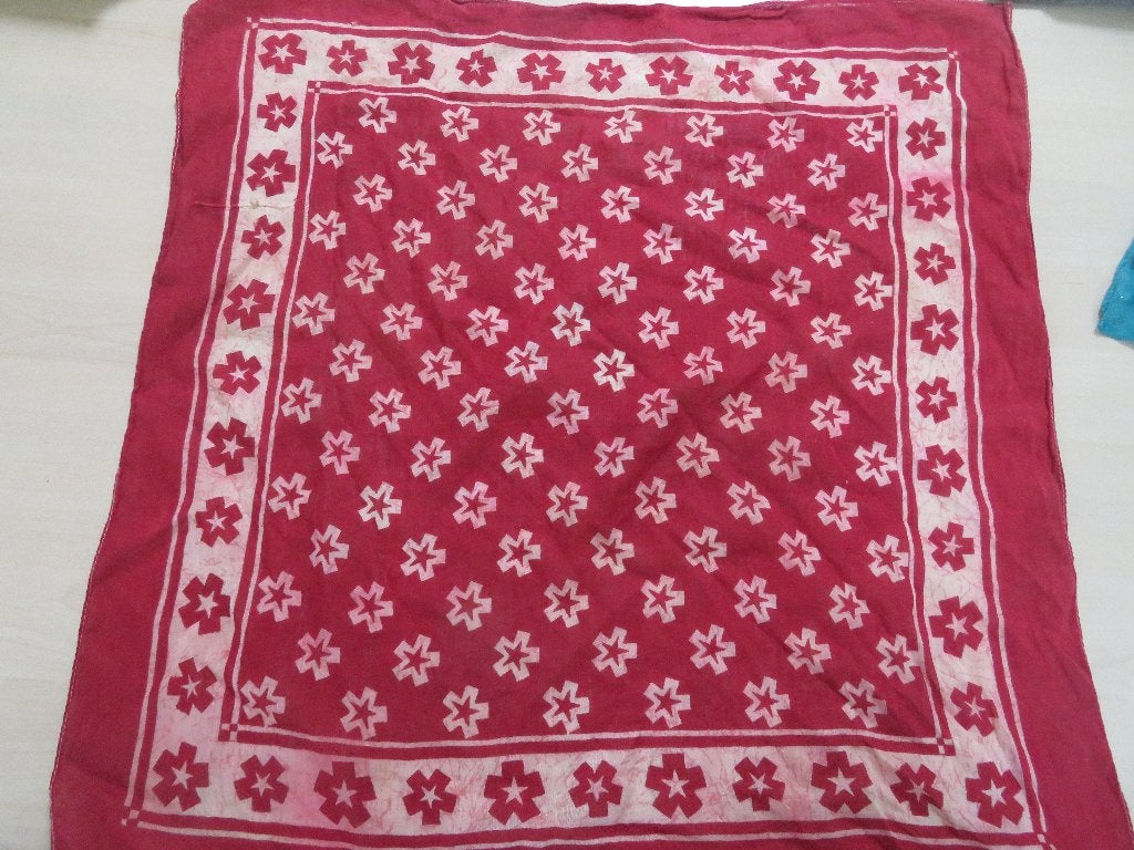 batik  servetten, sjaaltjes, place-mats rood/blauw indonesië, Indonesië, Verzenden, Handgemaakt, Natuurlijk materiaal