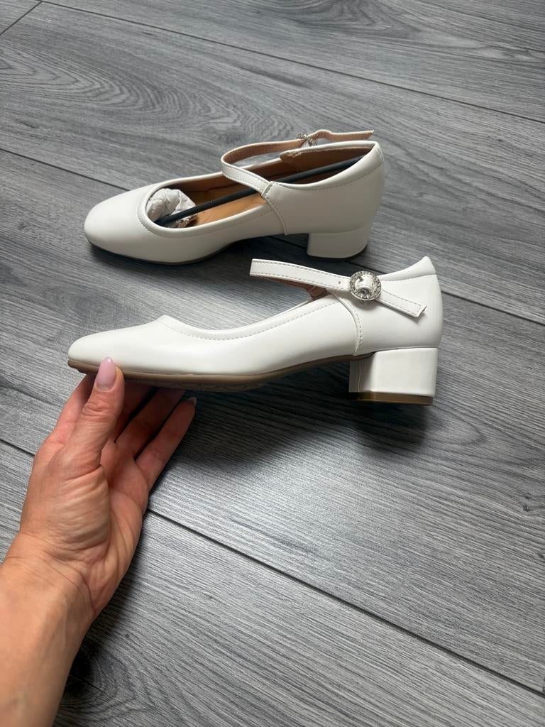 Witte communieschoenen maat 35, Ophalen of Verzenden, Nieuw, Wit, Schoenen met lage hakken