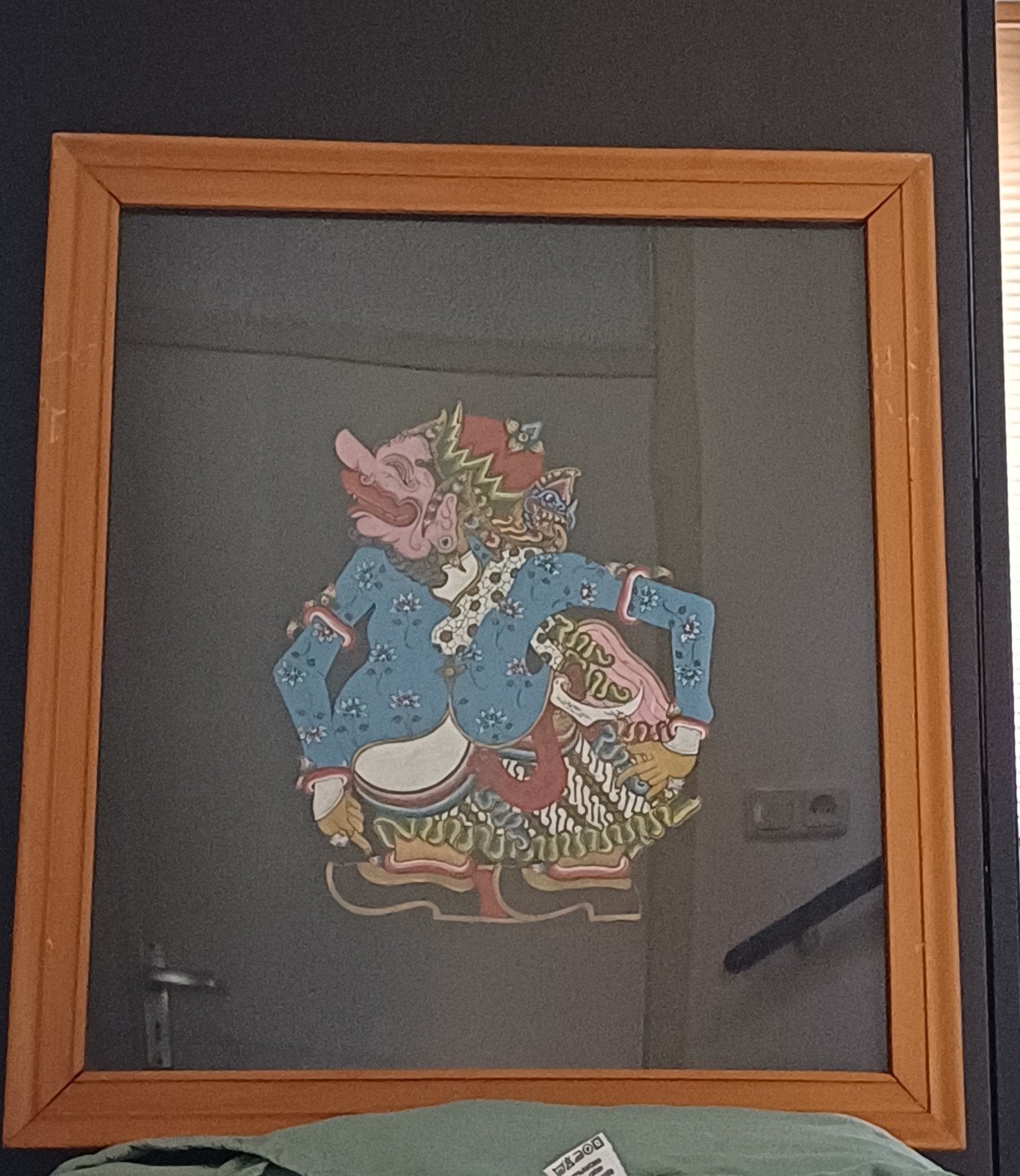 Ingelijste Wayang Kulit pop - Indonesische schaduwpop, Ophalen, Indonesië, Meerkleurig, Pop