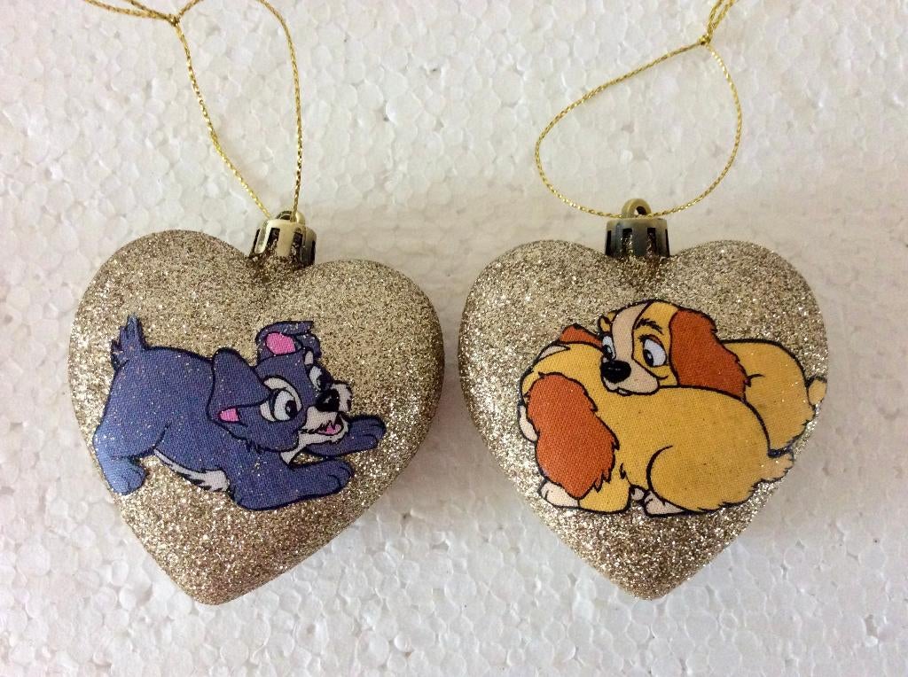 Disney lady en vagebond - kerstboom hangers - kerstballen, Verzamelen, Disney, Ophalen of Verzenden, Overige figuren, Zo goed als nieuw