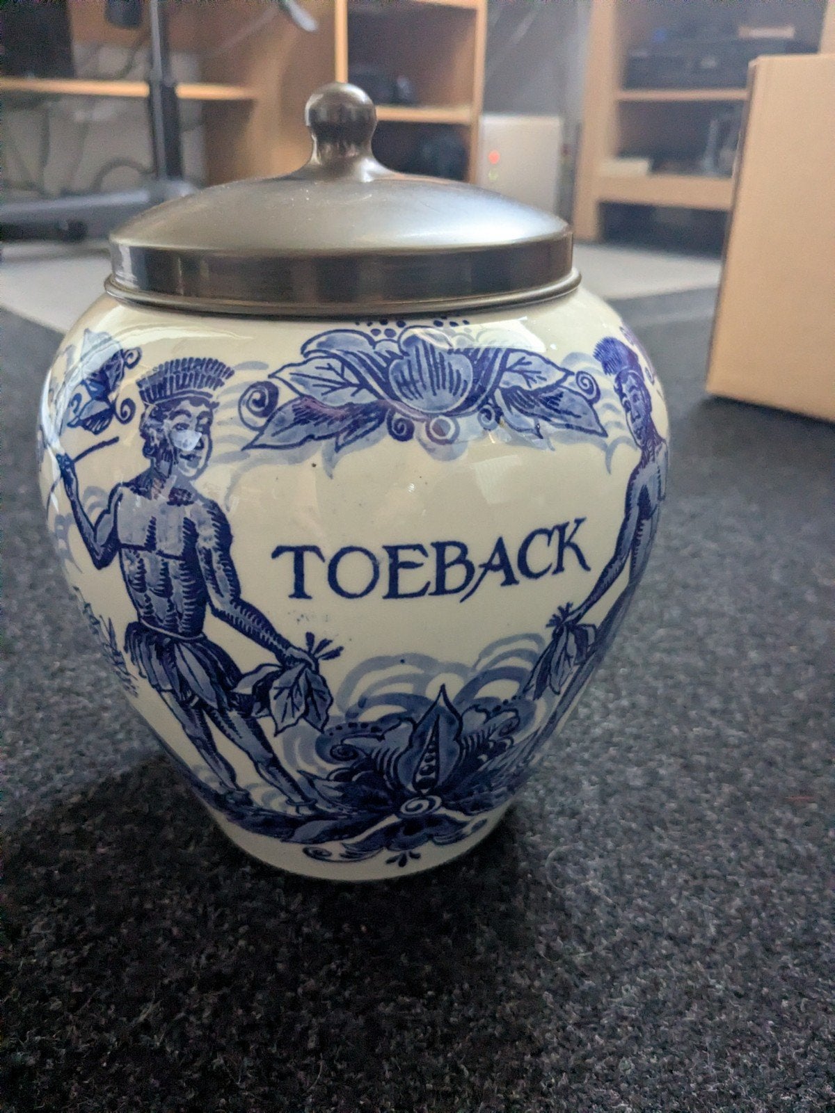Antieke Goedewaagen tabakspot met tinnen deksel, Antiek en Kunst, Antiek | Keramiek en Aardewerk, Ophalen of Verzenden