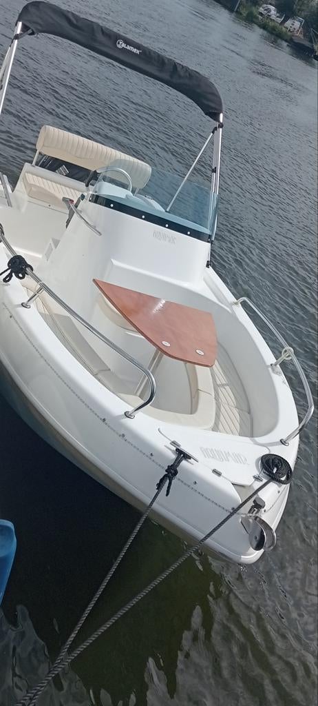 Aquamar Panaria cabin 465 , Suzuki 50pk + kanteltrailer., Watersport en Boten, Ophalen, Zo goed als nieuw, 3 tot 6 meter, Buitenboordmotor