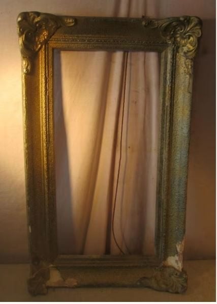 Antieke Vergulde Houten Barok Lijst - 75x45 / 61x31, Gebruikt, Schilderijlijst, Met sierrand, Ophalen of Verzenden