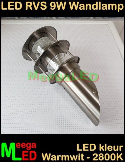 UITVERKOOP: LED RVS wand fakkel lamp Denver - nog 2 stuks, Waterbestendig, Nieuw, Ophalen of Verzenden, Modern