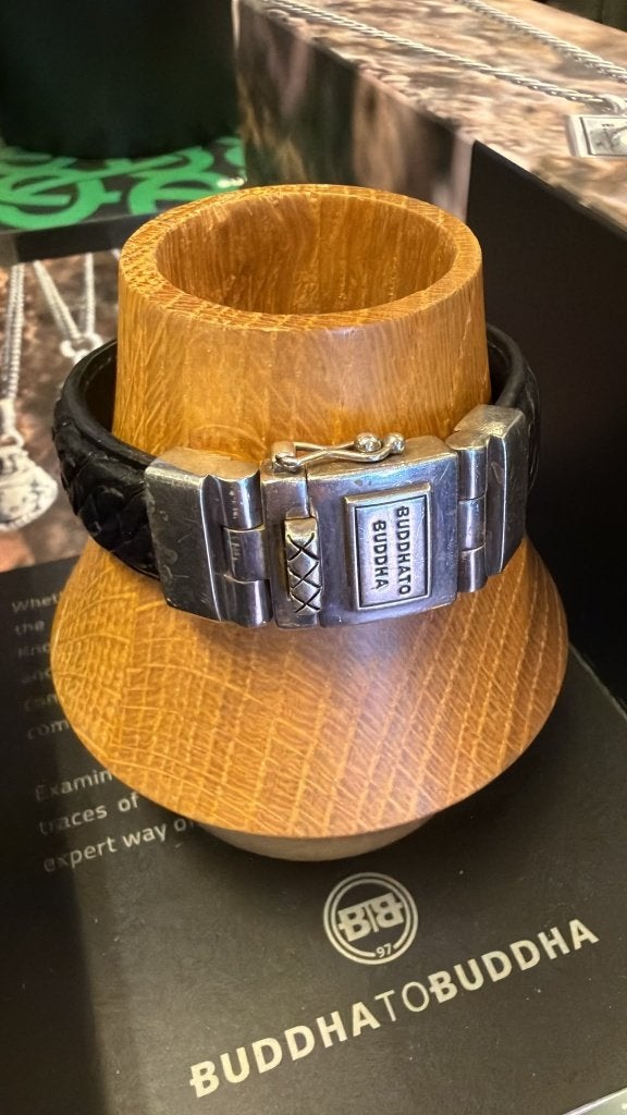 BUDDHA TO BUDDHA ARMBAND TYPE 829BL E NATHALIE € 99,95, Ophalen of Verzenden, Zo goed als nieuw, Zwart, Zilver