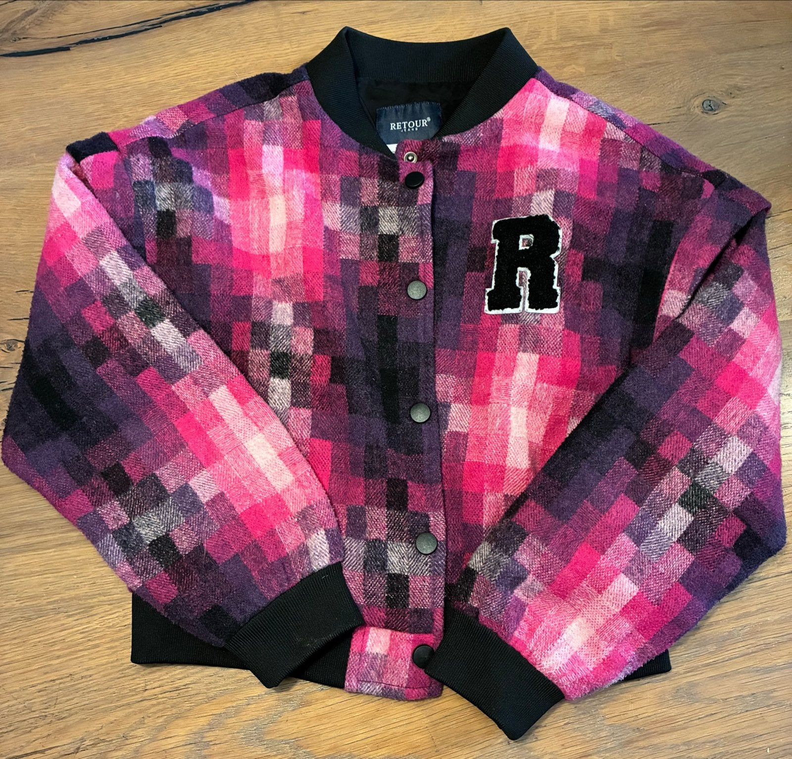 Replay jasje roze - Trendy geruit bomberjack, Kleding | Dames, Ophalen of Verzenden, Zo goed als nieuw, Maat 38/40 (M), Roze
