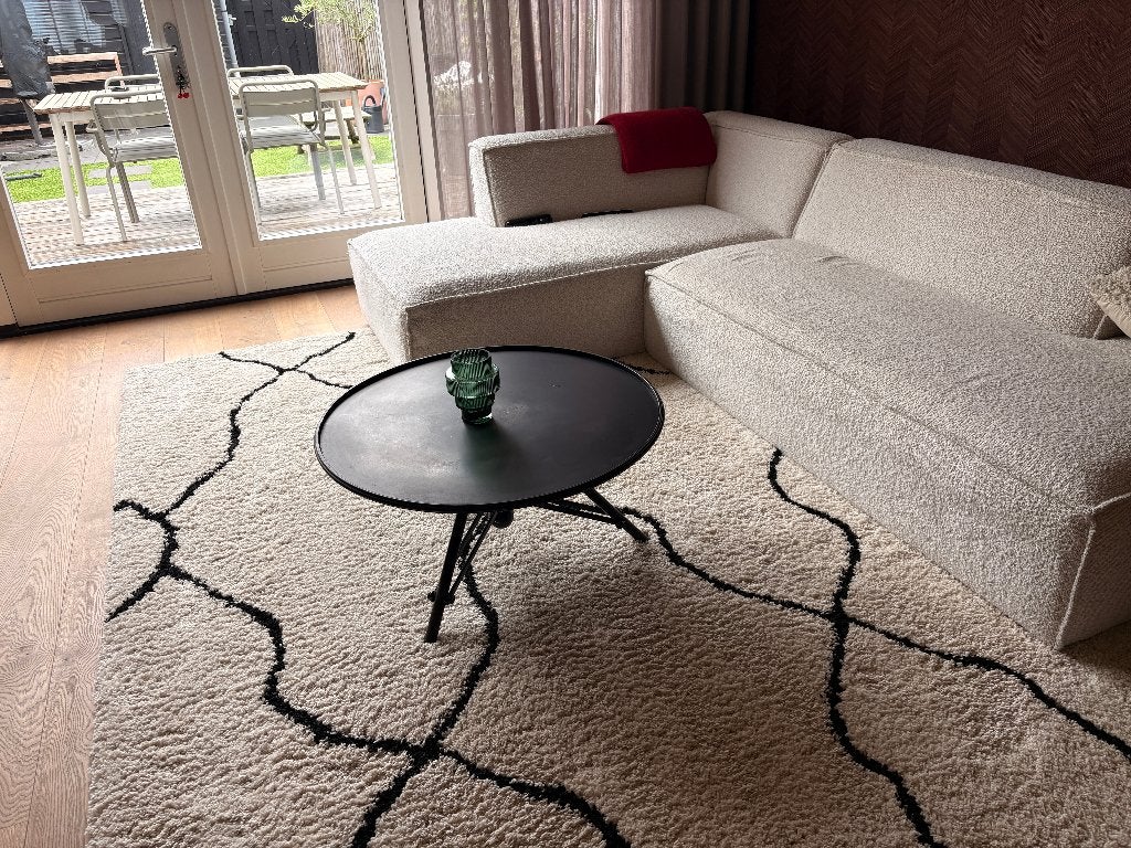Dutchbone Brok salontafel Ø78 cm – industrieel zwart, Ophalen, Gebruikt, 50 tot 100 cm, Rond