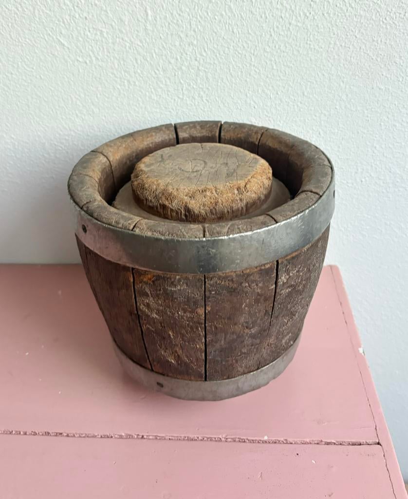 Antieke houten kaasmal, Ophalen of Verzenden, Zo goed als nieuw, Rond, Hout