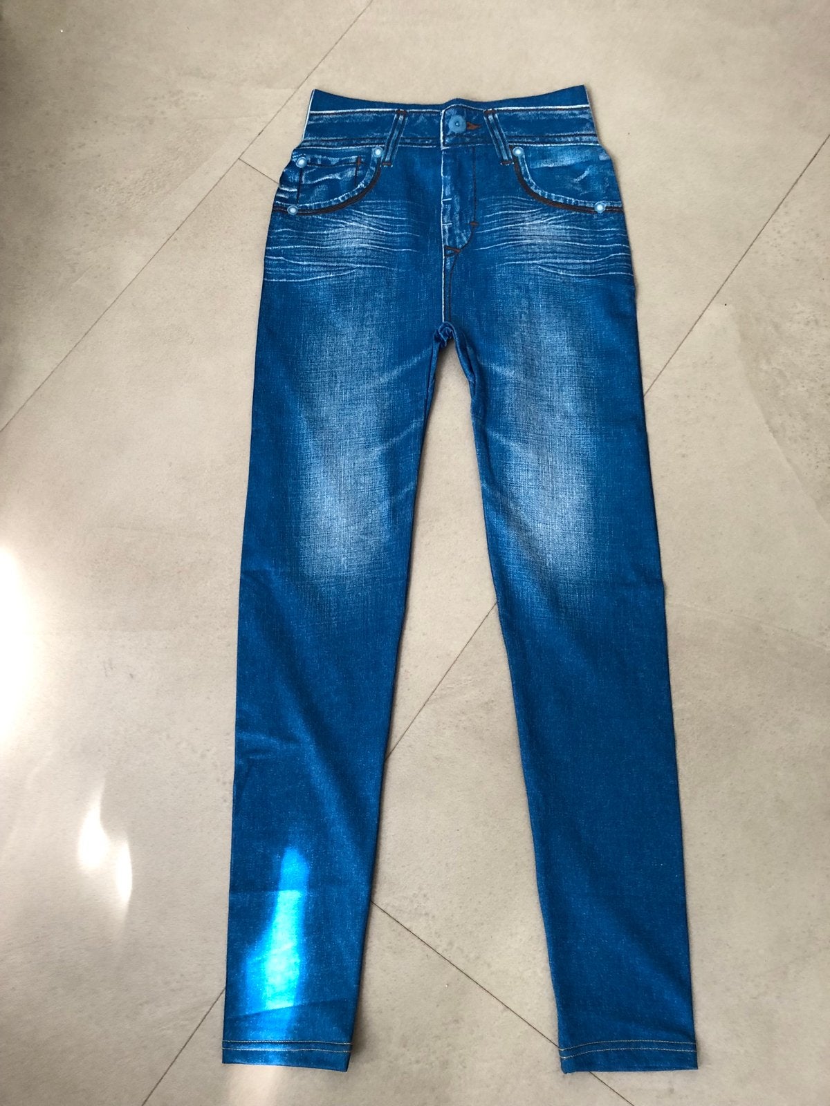 Slimmer Shaper Leggings - Jeans look (L-XL), Blauw, Ophalen of Verzenden, Zo goed als nieuw, Legging