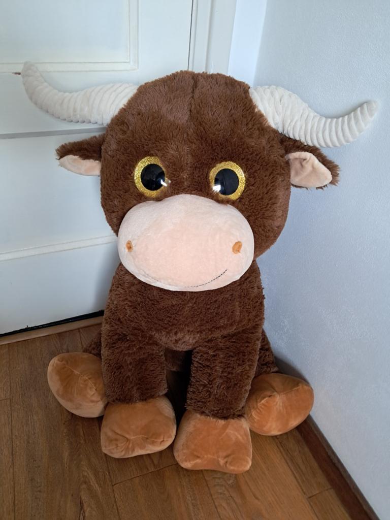 Grote knuffel stier/buffel 65 cm hoog, Ophalen, Gebruikt, Overige typen, Middelgroot (20 tot 80 cm)