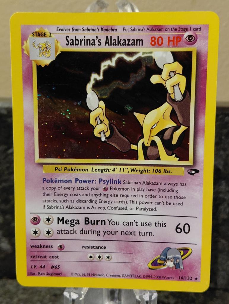 Pokémon Kaart: Sabrina's Alakazam (Gym Challenge 16/132), Ophalen of Verzenden, Zo goed als nieuw, Losse kaart
