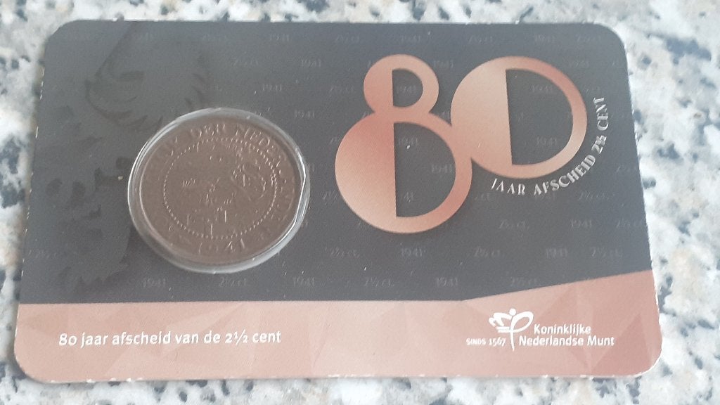 80 jaar afscheid 2/1,5 cent in originele coincard, Ophalen of Verzenden, Koningin Beatrix, Overige waardes, Setje