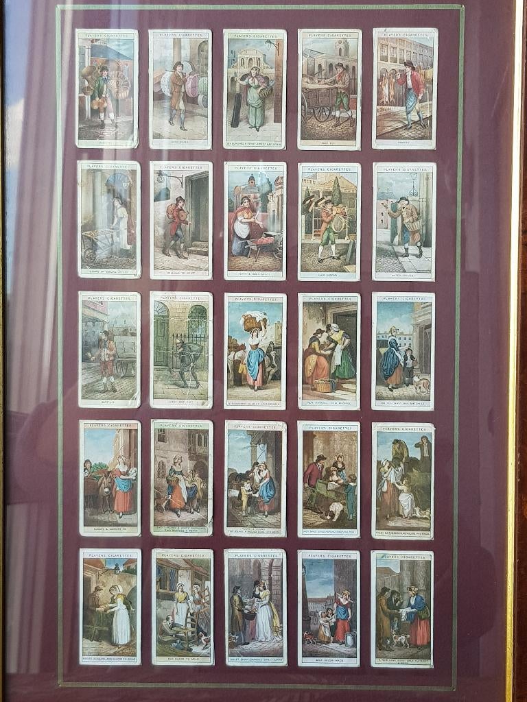 25 mooie oude Engelse sigarettenplaatjes ingelijst 50,2 cm., Ophalen of Verzenden