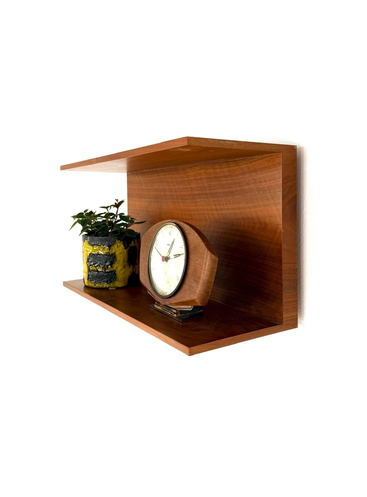 Vintage teakhouten wandplank, Wilhelm Renz ‘60