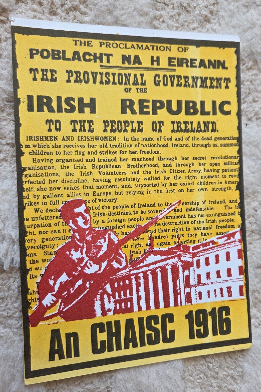 Ierse Republiek Proclamatie 1916 Ansichtkaart, Verzamelen, Verzenden, Ongelopen, Overig Europa