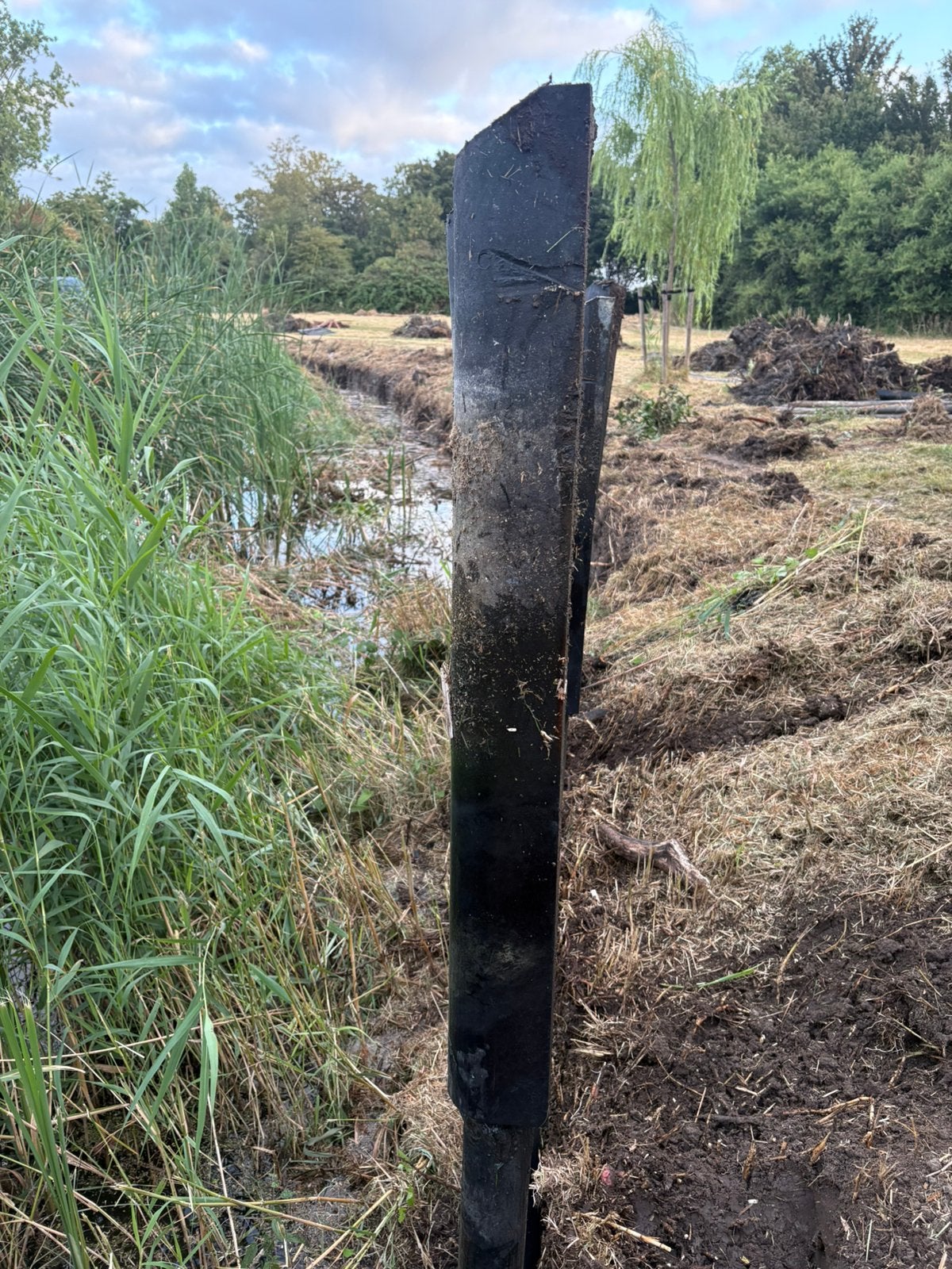 Kunstof beschoeiings palen, Tuin en Terras, Palen, Balken en Planken, Ophalen, Zo goed als nieuw, Minder dan 180 cm, Palen
