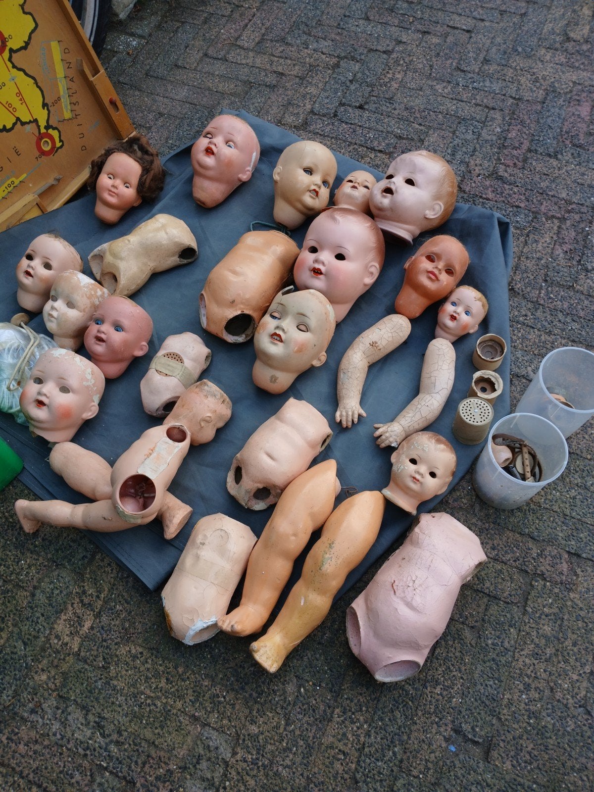 Antieke poppenonderdelen, Antiek en Kunst, Ophalen of Verzenden