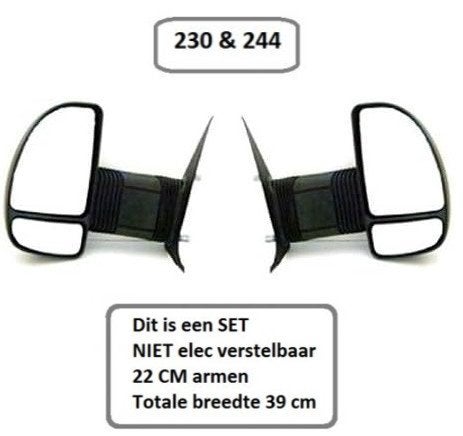 Buitenspiegels Set L+R Manueel voor Fiat Ducato 230 en 244, Buurserstraat 15 A, 7481 EG,Haaksbergen, Nieuw, Ophalen of Verzenden