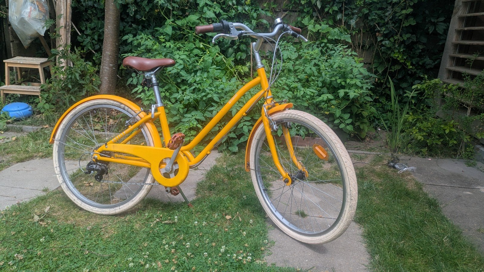 BTWIN Decathlon classic 500 kinderfiets 24inch - geel, Ophalen, Gebruikt, 20 inch of meer, Btwin Decathlon