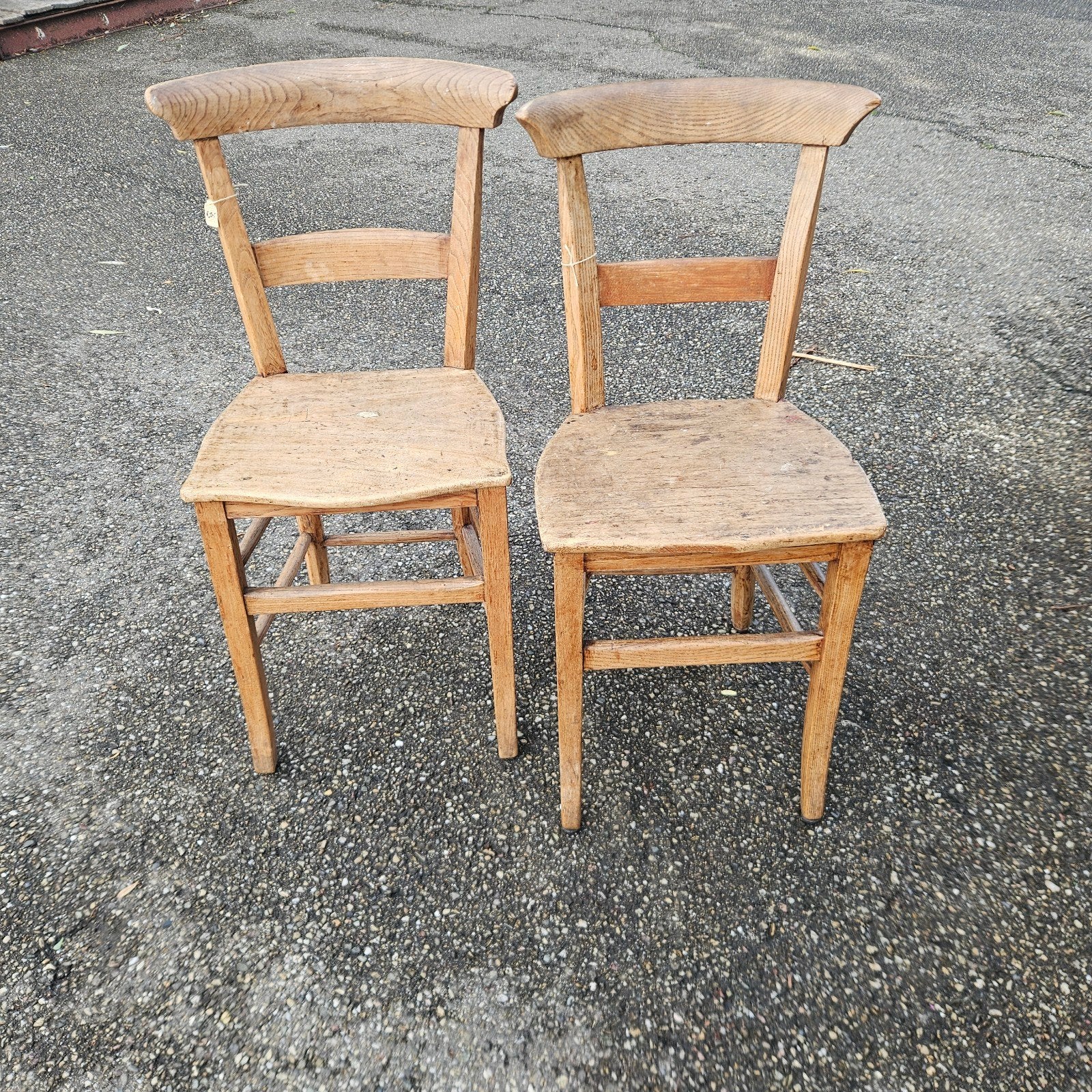 Set van 2 Vintage Houten Stoelen - Rustieke Stijl, Ophalen