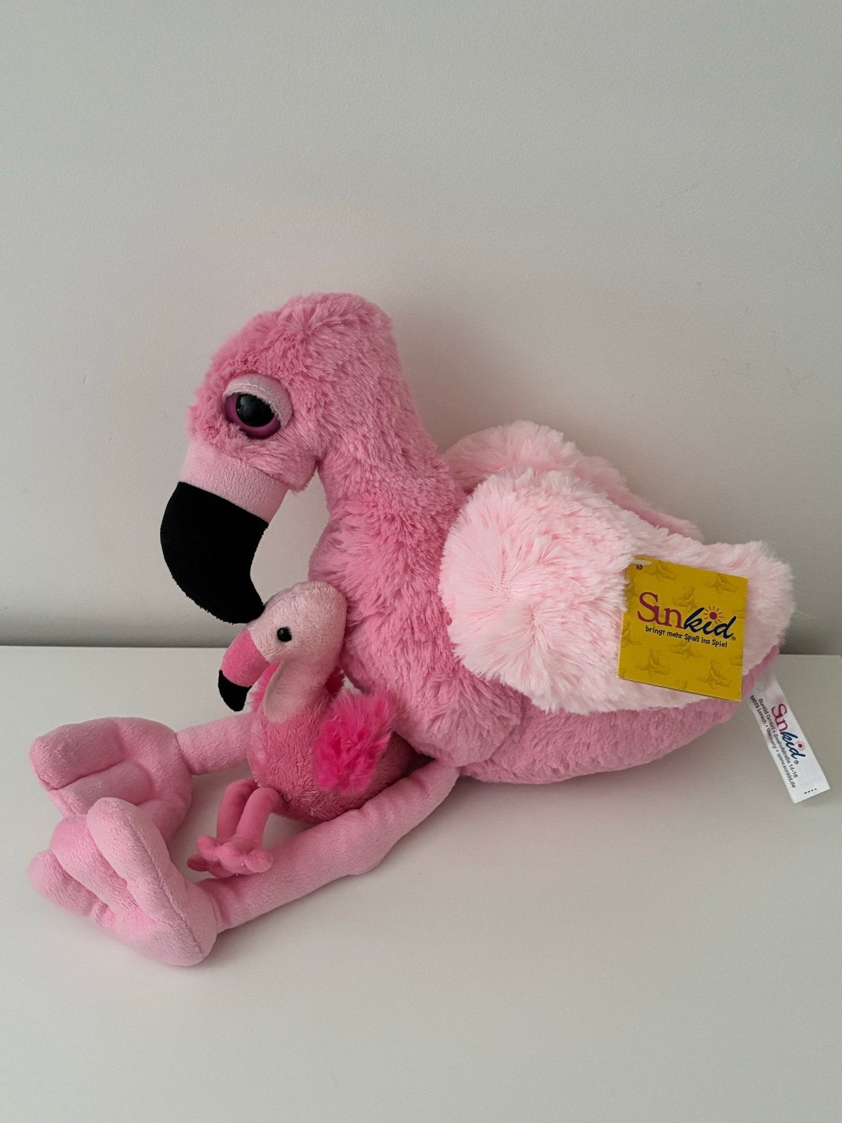 Grote en kleine flamingo knuffel, Ophalen, Overige merken, Overige typen, Middelgroot (20 tot 80 cm)
