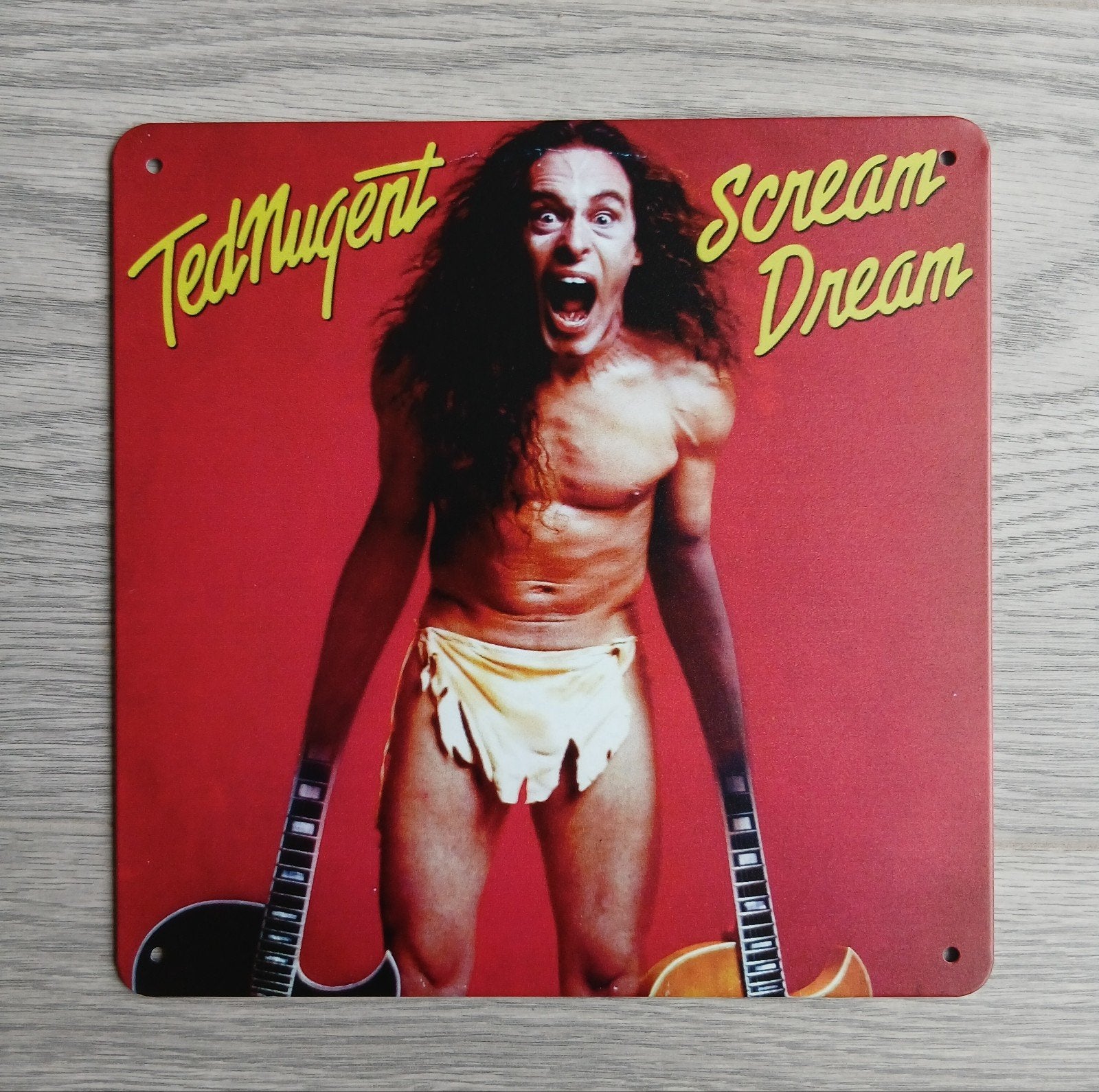 Ted Nugent Scream Dream 20x20 cm Metalen Reclamebord, Ophalen of Verzenden, Nieuw, Poster, Artwork of Schilderij