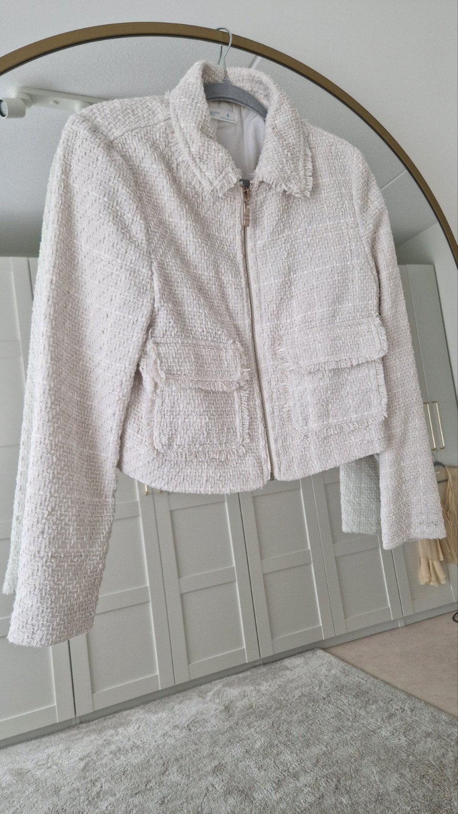 Primark Crème Tweed Jasje Maat S, Primark, Beige, Ophalen of Verzenden, Zo goed als nieuw