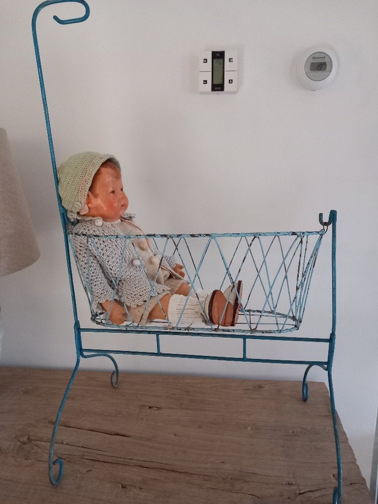 Antiek metalen poppen schommel wiegje., Ophalen of Verzenden, Gebruikt, Accessoires