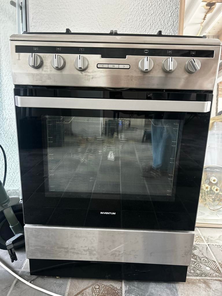 Inventum Elektrisch Gasfornuis - Zo goed als nieuw, Ophalen, 60 cm of meer, 4 kookzones, Zo goed als nieuw