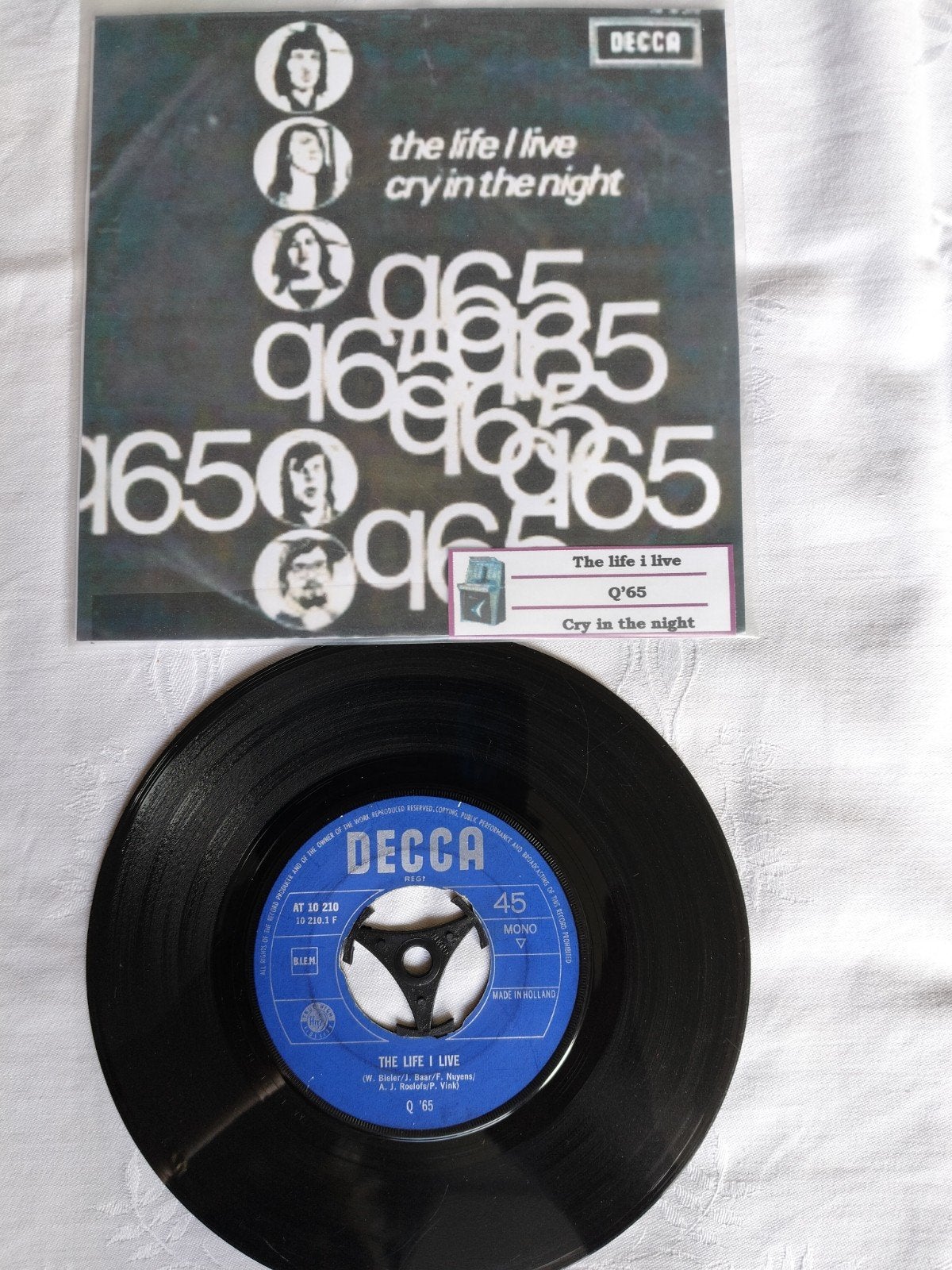 Q'65 - The Life I Live / Cry In The Night (Vinyl VG), Cd's en Dvd's, Verzenden, Gebruikt