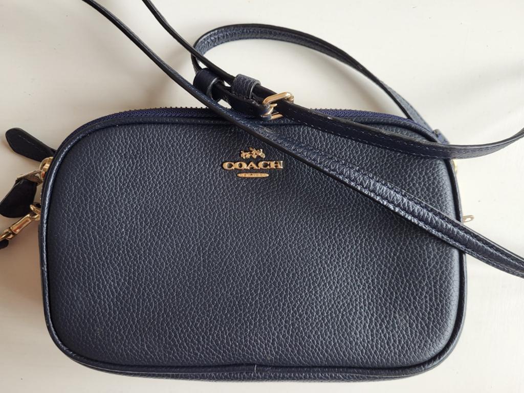 Leren Coach Schoudertas - Donkerblauw, Ophalen of Verzenden, Blauw, Leer