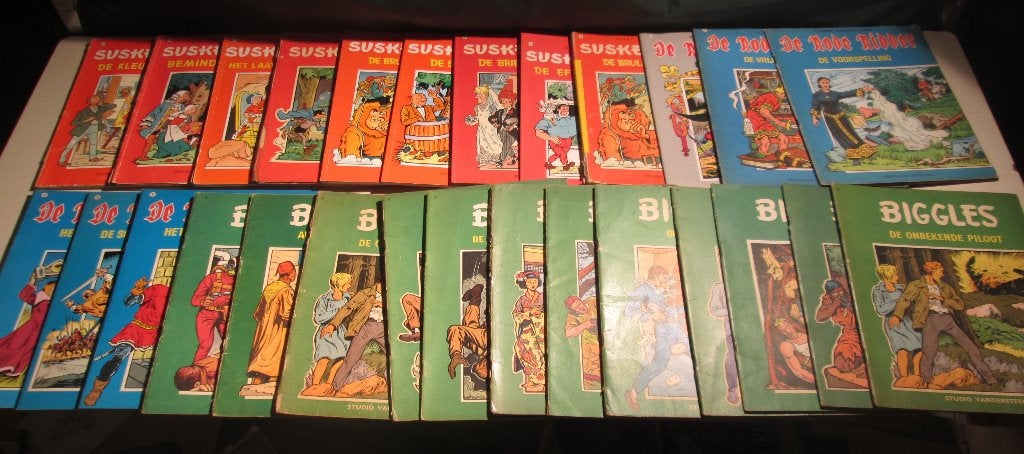27 Prima Stripboeken - Suske Wiske / Rode Ridder / Biggles, Meerdere stripboeken, Ophalen of Verzenden, Gelezen