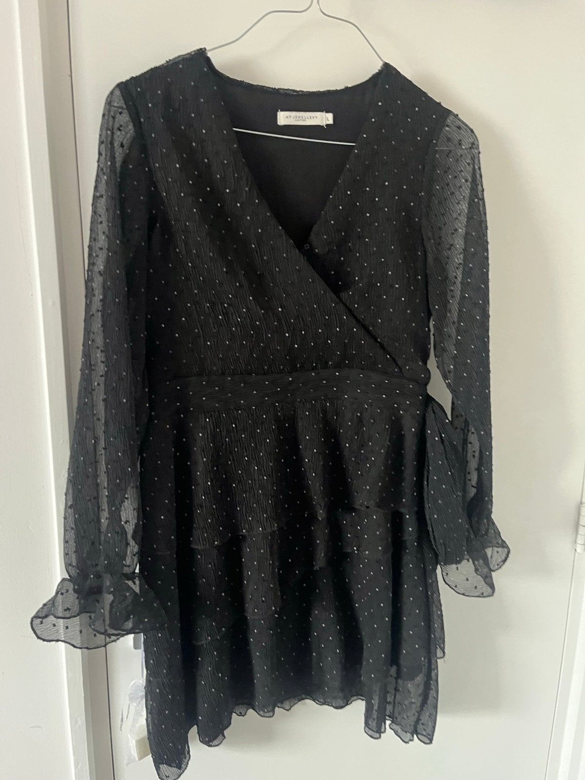 Zwart jurkje met stippen van My Jewellery, Kleding | Dames, Ophalen of Verzenden, Zo goed als nieuw, Maat 36 (S), Zwart