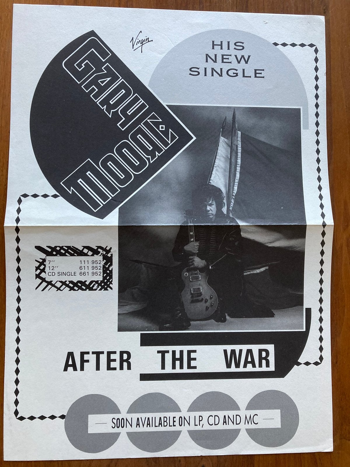 Gary Moore promotie poster, Ophalen of Verzenden, Zo goed als nieuw, Poster, Artwork of Schilderij