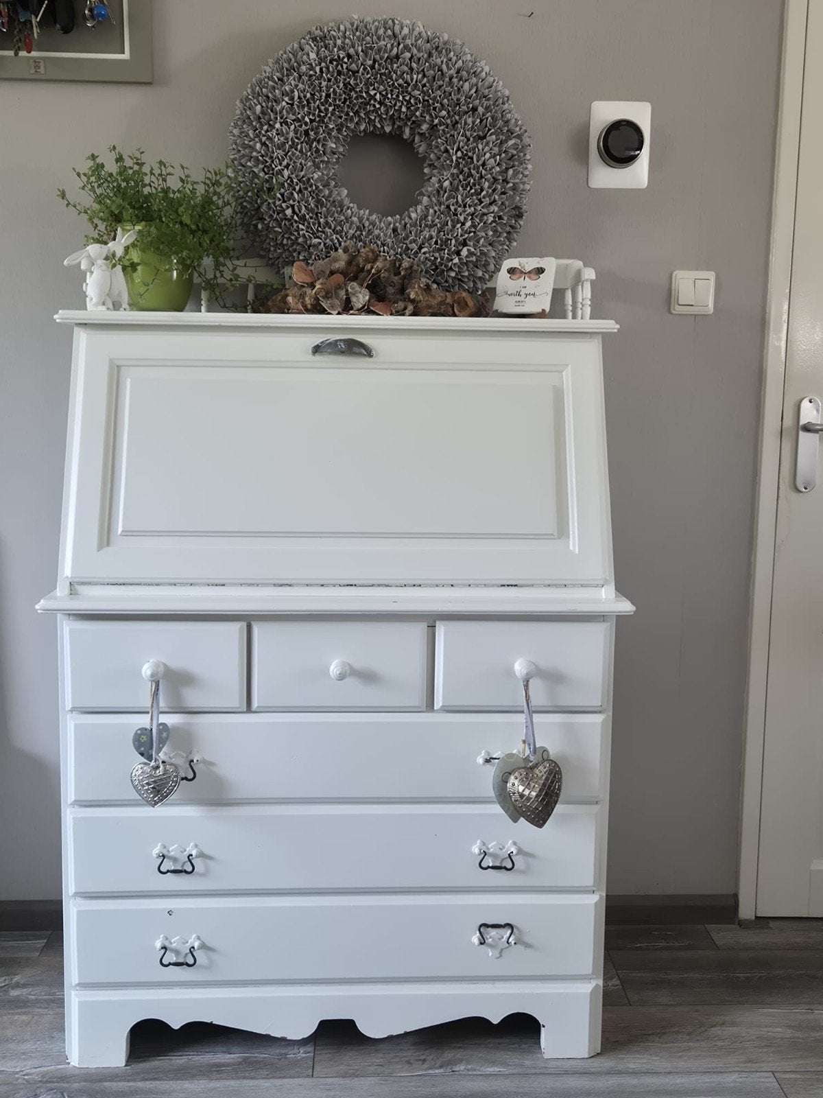 Secretaire wit te koop, Huis en Inrichting, Kasten | Secretaires, Ophalen, Gebruikt