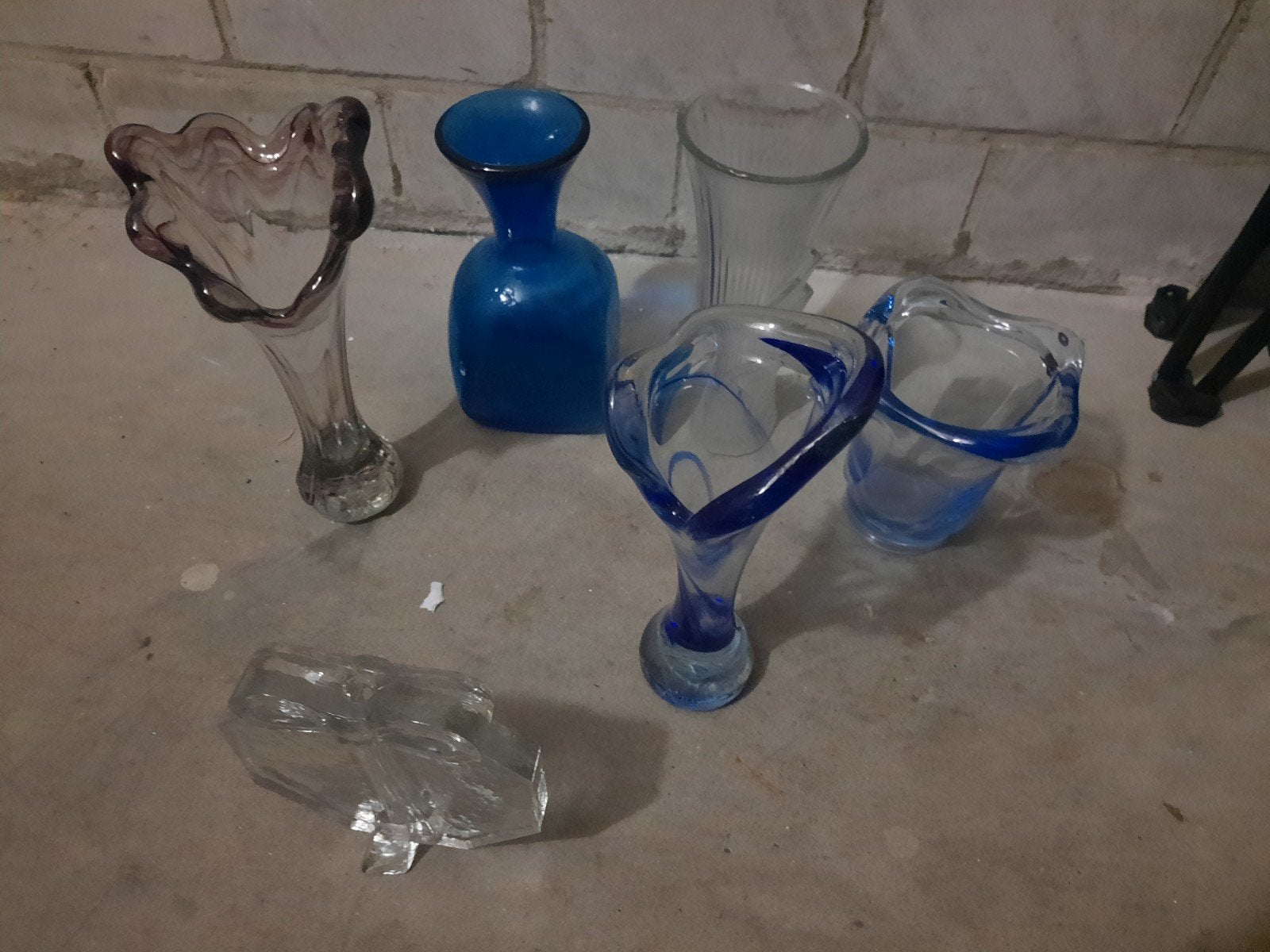 Mooie verzameling glazen vazen,murano en solifleur 7 stuks, Ophalen of Verzenden