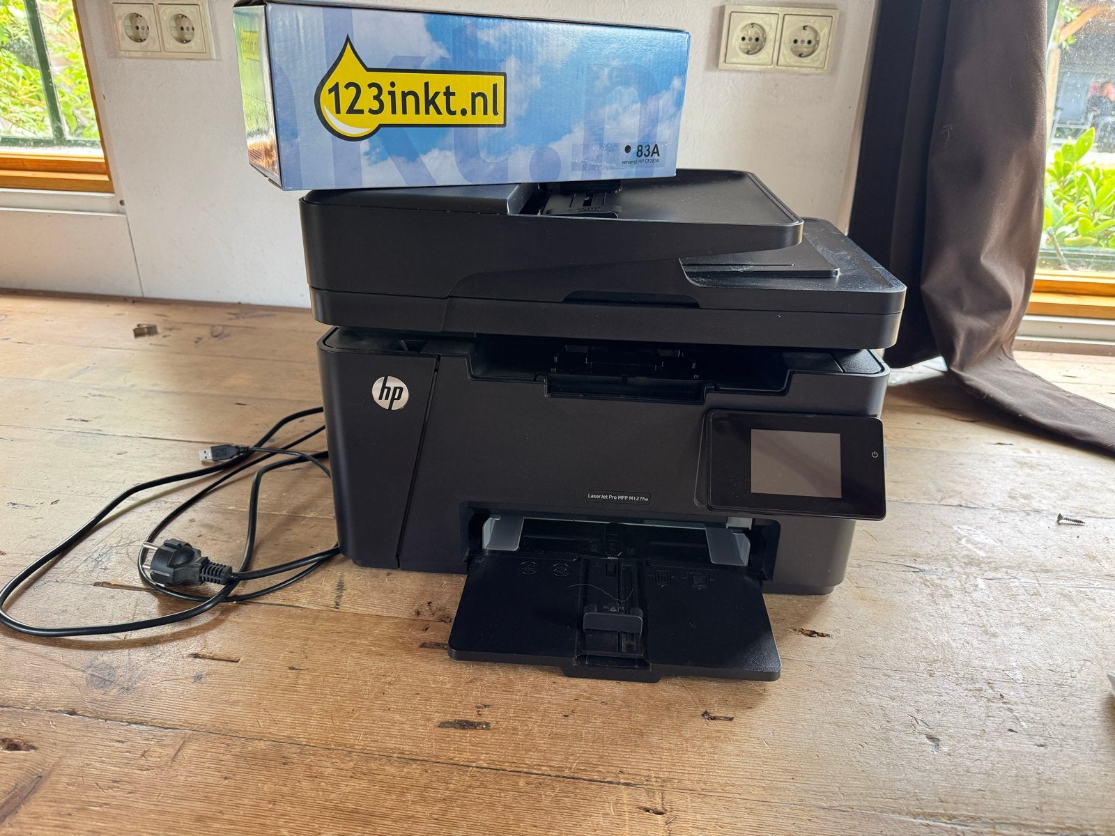 HP LaserJet MFP M127fw All-in-One Printer + nieuwe cartridge, Ophalen, Gebruikt, Faxen, All-in-one