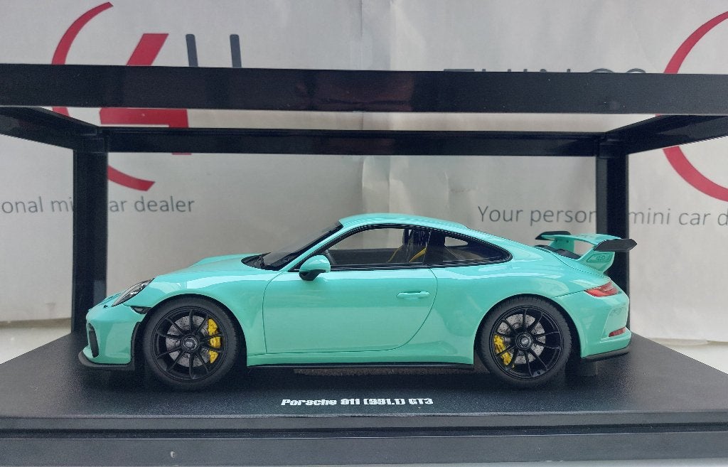 GT Spirit 1:18 Porsche 911 (991 II) GT3 2018 mintgroen nieuw, Hobby en Vrije tijd, Ophalen of Verzenden, Nieuw, Auto, Overige merken
