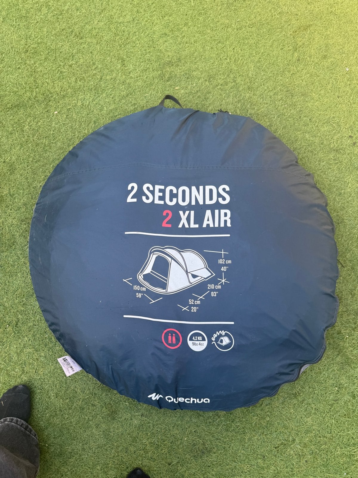 Quechua 2 Seconds 2 XL Air pop-up tent, Caravans en Kamperen, Ophalen, Gebruikt, Tot en met 2