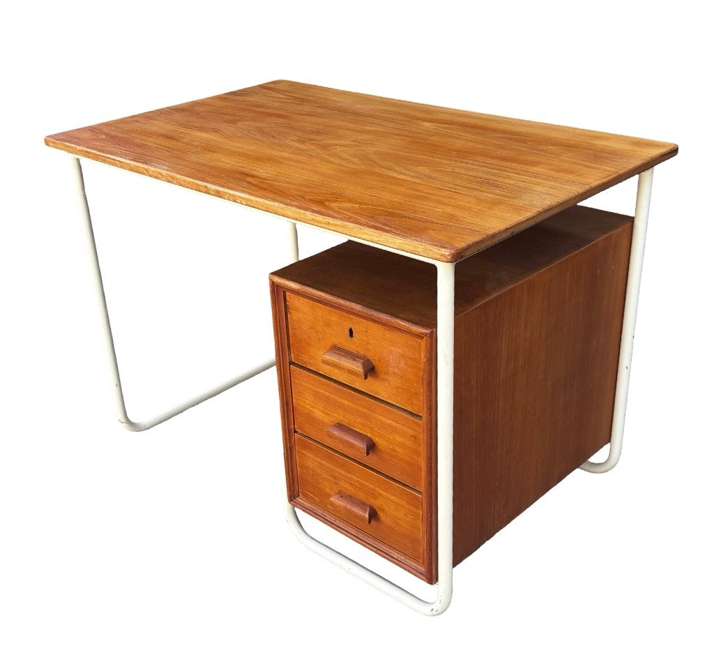 Vintage Industrieel Design Bureau Desk Bauhaus stijl 50's, Ophalen, Vintage bureau, Vintage bureau, Vintage bureau