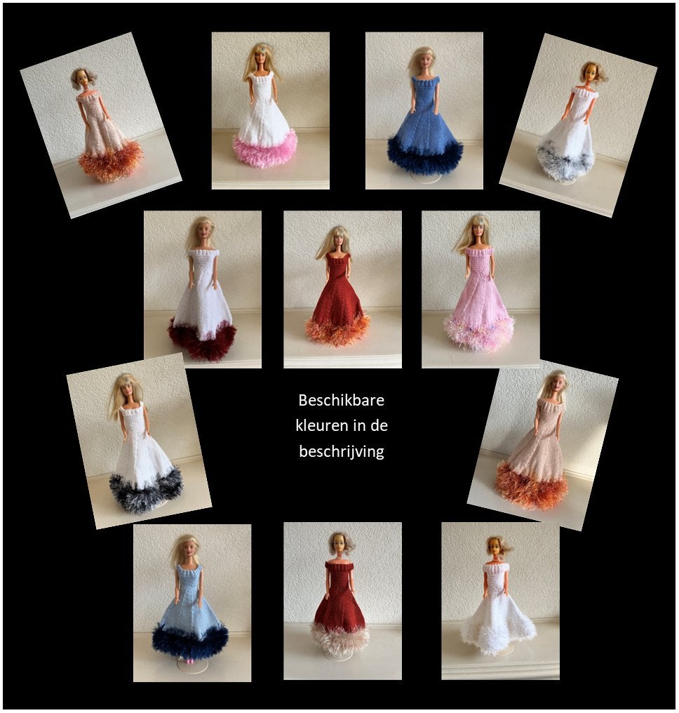 147 Gebreide Jurk met Bontrand, Verzamelen, Ophalen of Verzenden, Nieuw, Kleertjes