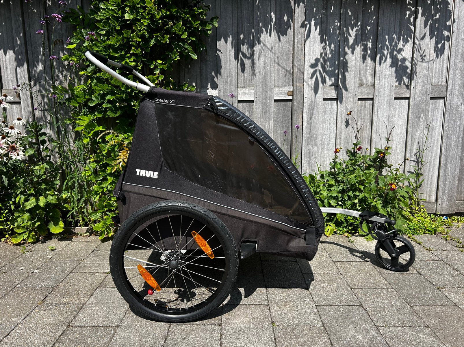 Thule Coaster XT fietskar/wandelwagen, Fietsen en Brommers, Fietsaccessoires | Aanhangers en Karren, Ophalen, Gebruikt, Opvouwbaar